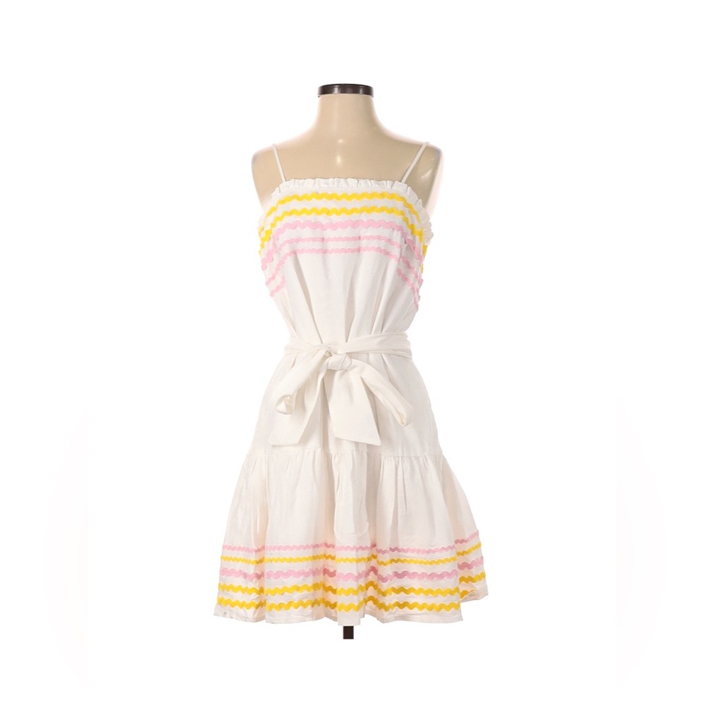 Lisa Marie Fernandez Womens Small Ruffle-Hem Bohemian Tiered Skirt Ric Rac Dress